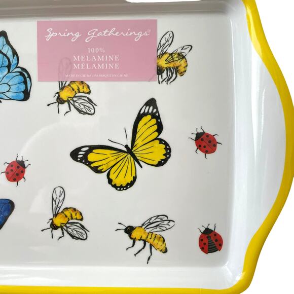 SPRING GATHERINGS Spring Butterflies Melamine Serving Tray NEW WITH TAGS - Picture 4 of 5